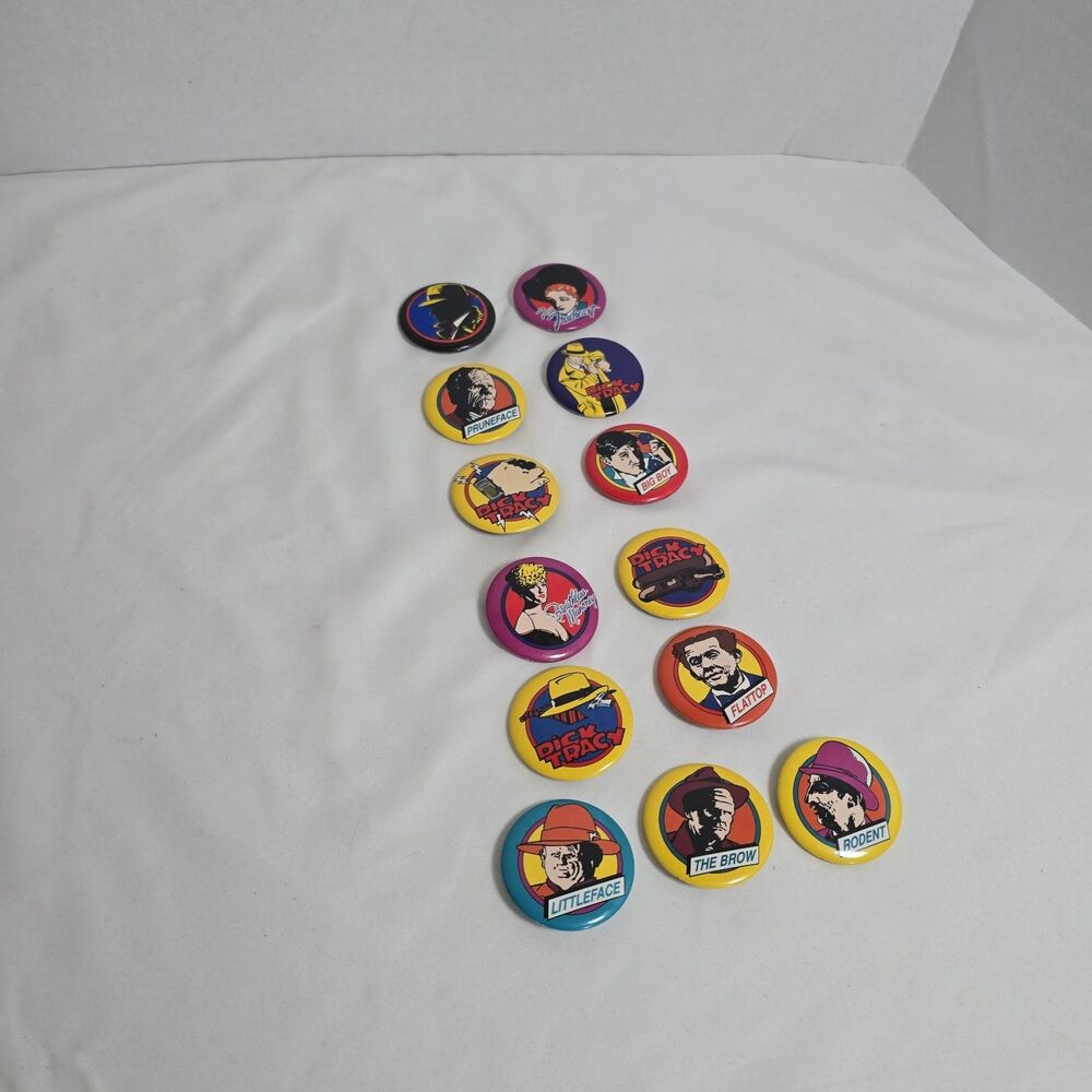 Dick Tracy Disney Movie Vintage 1990 Promo Button Lot/13 Al Pacino Film Pin